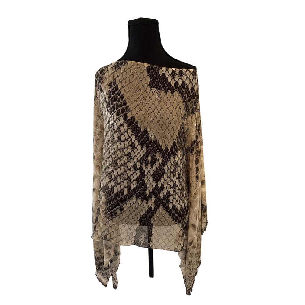 NWT Roberto Cavalli Firenze Silk Snake Print Kaftan Top – Made in Italy – IT 40
